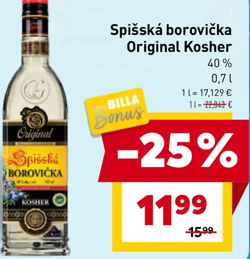 Spišská borovička Original kosher