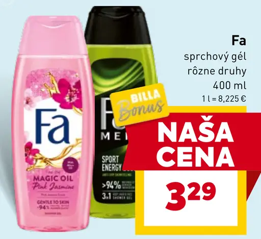 Fa sprchový gél rôzne druhy