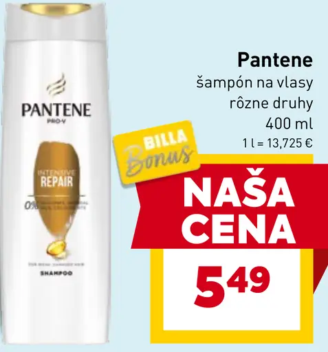Pantene šampón na vlasy rôzne druhy