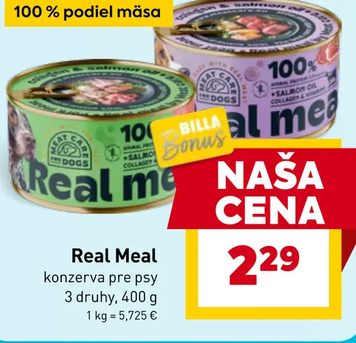 Real Meal konzerva pre psy rôzne druhy