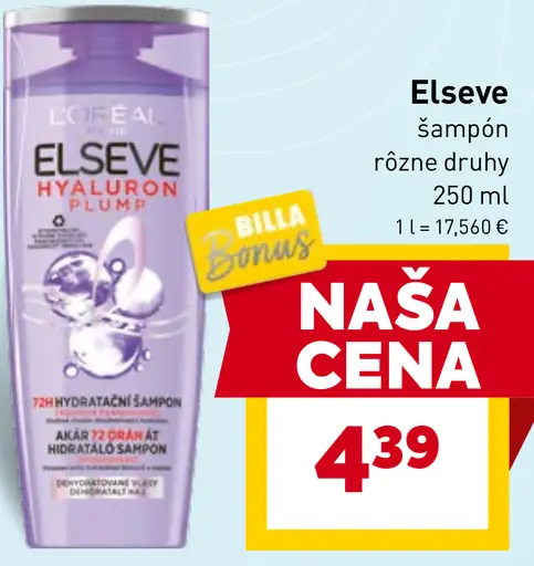 Elseve šampón na vlasy rôzne druhy