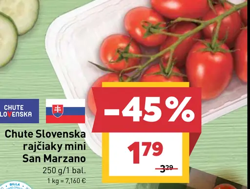 Chute Slovenska rajčiaky mini San Marzano