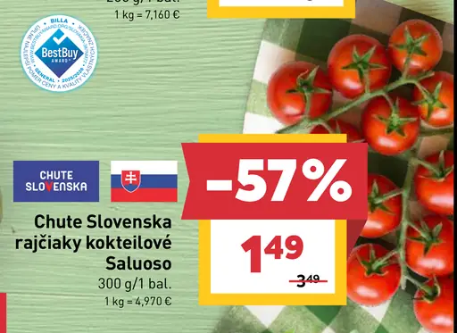 Chute Slovenska rajčiaky kokteilové Saluoso