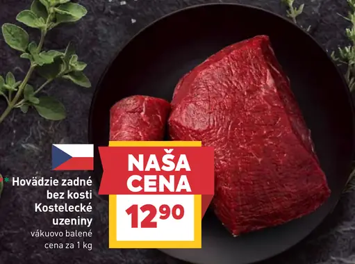 Hovädzie zadné bez kosti Kostelecké uzeniny vákuovo balené