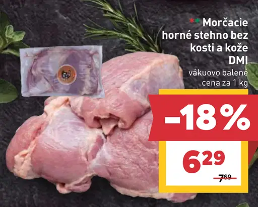 Morčacie horné stehno bez kosti a kože DMI vákuovo balené