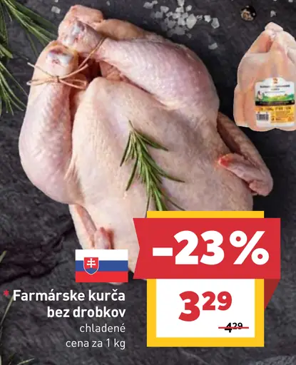 Farmárske kurča chladené balené