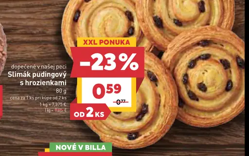 Slimák pudingový s hrozienkami