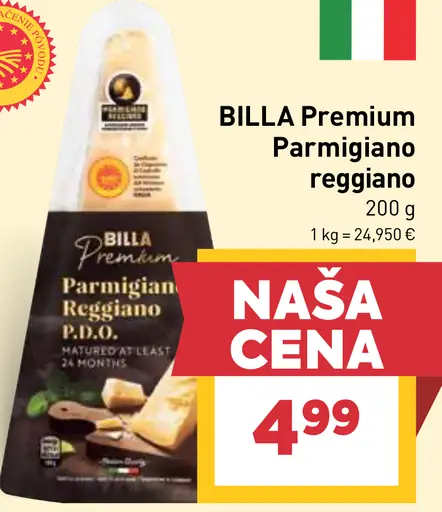 BILLA Premium Parmigiano reggiano tvrdý syr