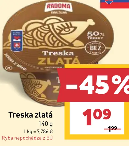 Treska zlatá rybársky šalát
