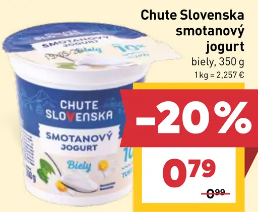 Chute Slovenska smotanový jogurt biely