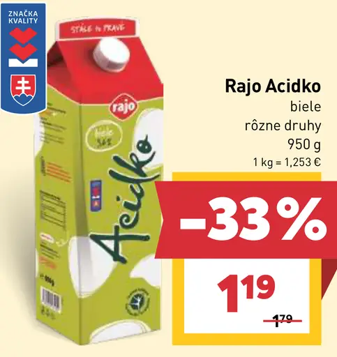 Rajo Ačidko biele