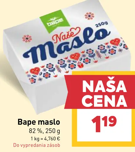 Naše maslo 82 %