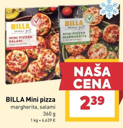 BILLA Mini pizza margherita, salámi