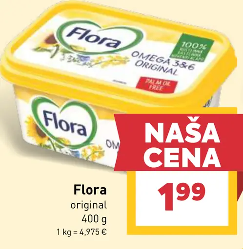 Flora originál rastlinný roztierateľný tuk