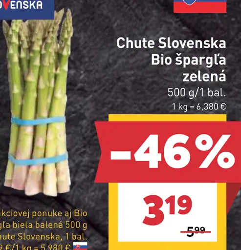 Chute Slovenska BIO špargľa zelená