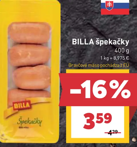 BILLA špekačky