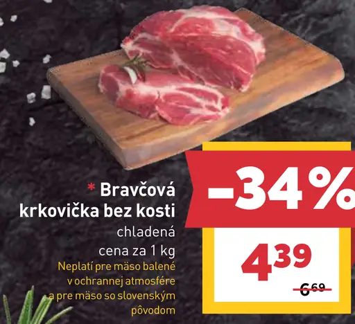 Bravčová krkovička bez kosti chladená