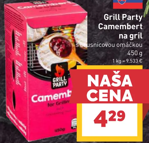 Grill Party camembert na gril s brusnicovou omáčkou