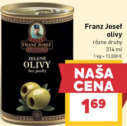 Franz Josef olivy zelené bez kôstok