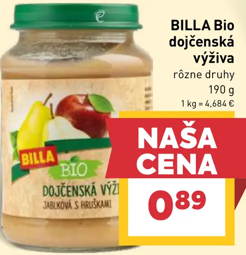 BILLA Bio dojčenská výživa