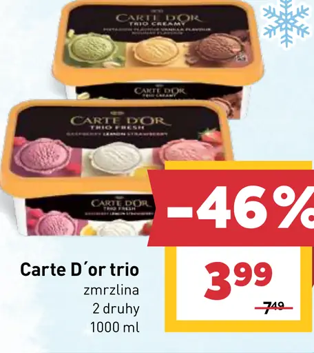 Carte D’or trio zmrzlina 2 druhy