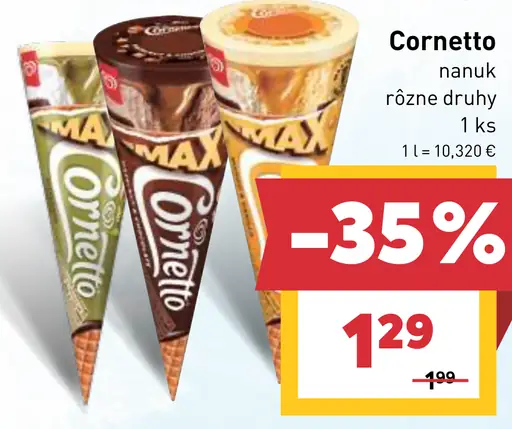 Cornetto nanuk rôzne druhy