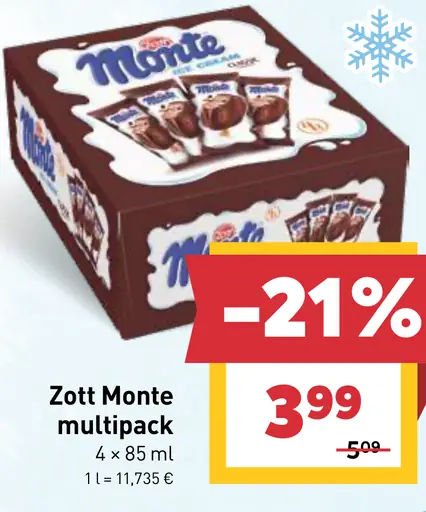 Zott Monte multipack mrazený dezert