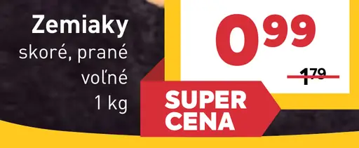 Zemiaky skoré prané voľné