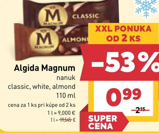 Algida Magnum classic, white, almond nanuk