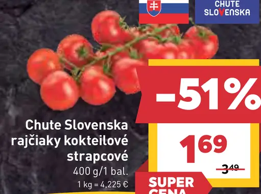 Chute Slovenska rajčiaky kokteilové strapcové