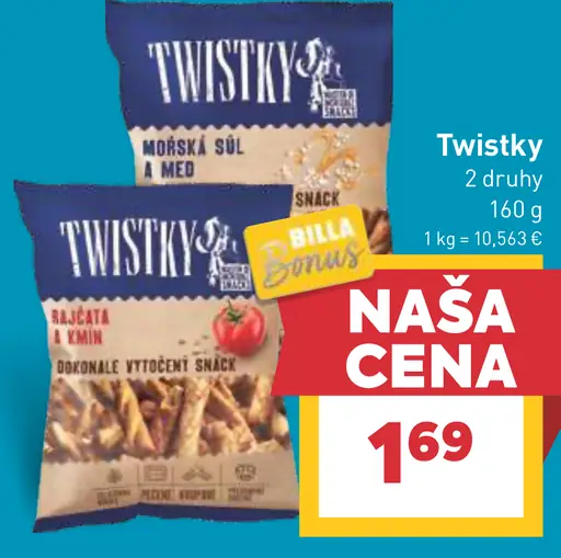 Twistky slané snacky 2 druhy