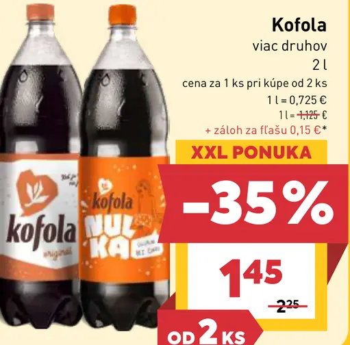 Kofola kofolový nápoj rôzne druhy