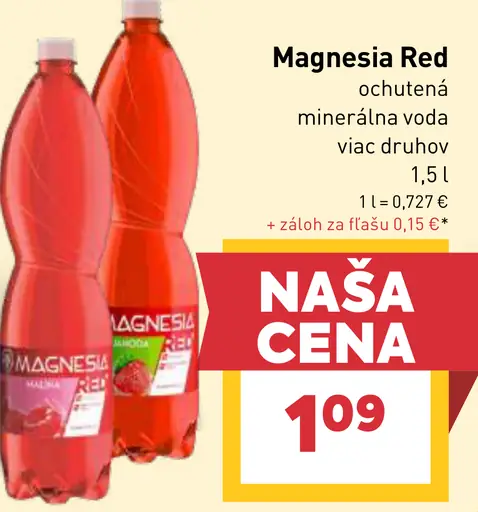 Magnesia RED ochutená minerálna voda 3 druhy