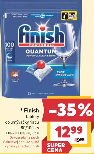 Finish Quantum tablety do umývačky riadu 80/100 ks