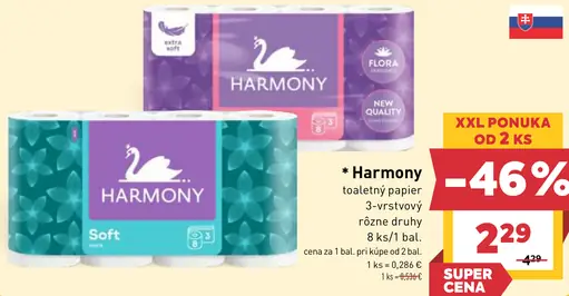 Harmony 3-vrstvový toaletný papier