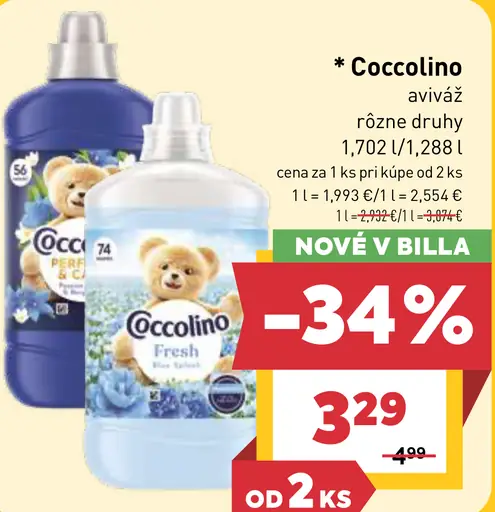 Coccolino aviváž rôzne druhy