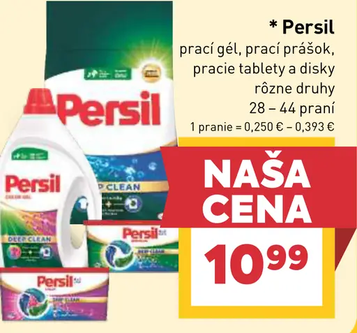 Persil prací gél, prášok, pracie disky a tablety rôzne druhy 28–64 praní
