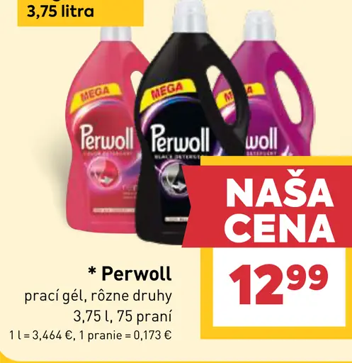 Perwoll prací gél rôzne druhy 3,75 l