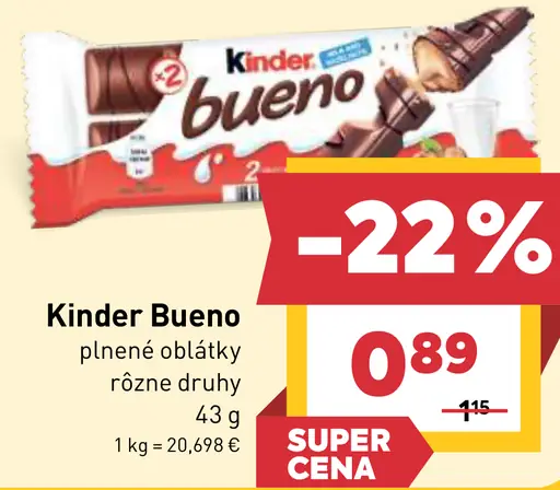Kinder Bueno plnená oblátka