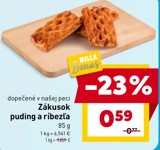 Zákusok puding a ríbezľa