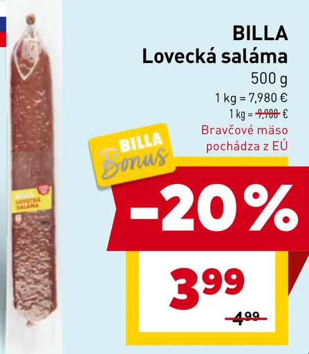 BILLA Lovecká saláma