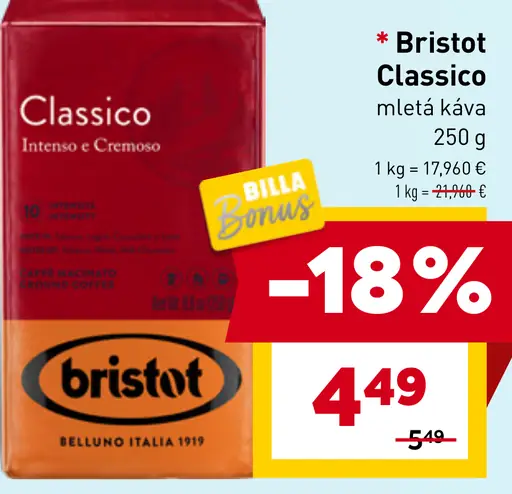 Bristot Classico mletá káva