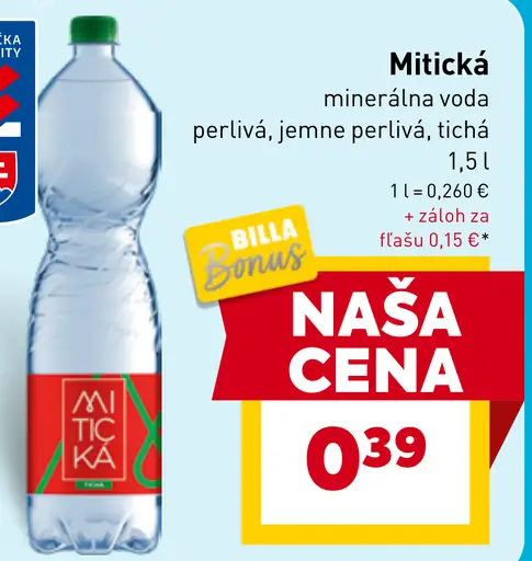 Mitická Prírodná minerálna voda perlivá