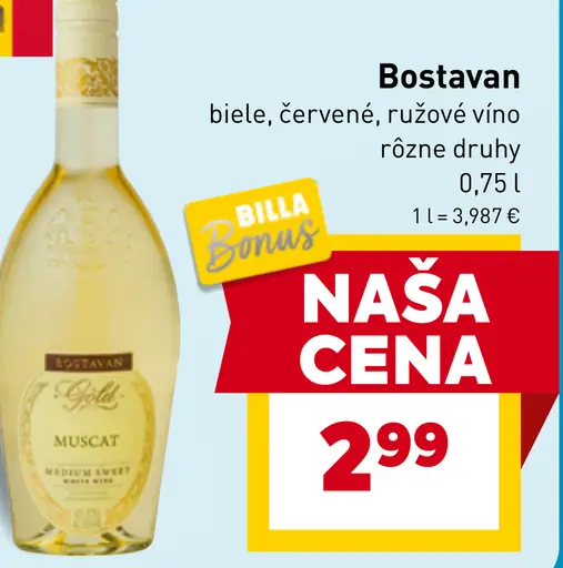 Bostavan biele, červené, ružové víno