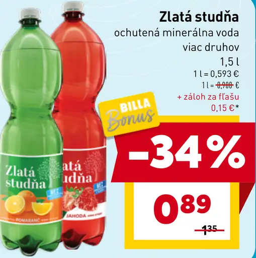 Zlatá studňa ochutená minerálna voda