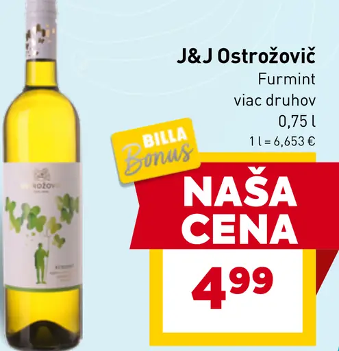 J&J Ostrožovič Furmint víno