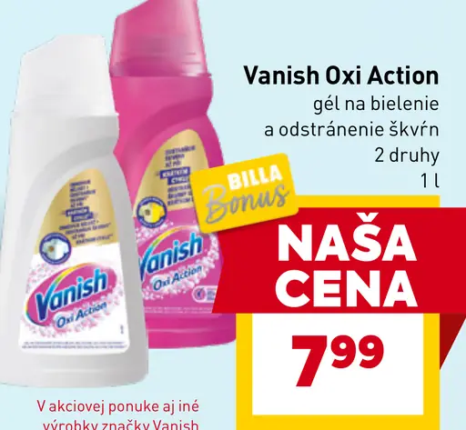 Vanish Oxi Action Gél na bielenie a odstránenie škvŕn
