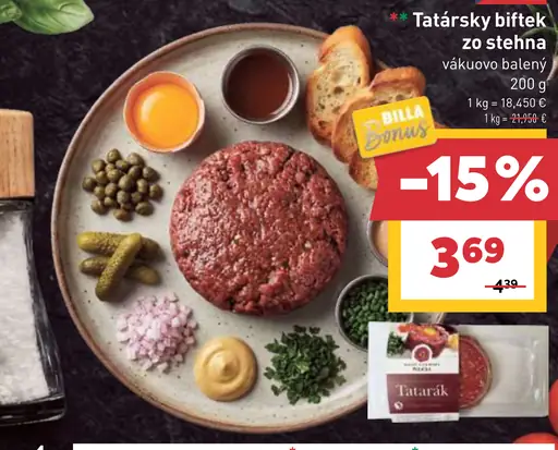 Tatársky biftek zo stehna vákuovo balený