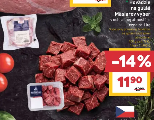 Hovädzie na guláš Mäsiarov výber v ochrannej atmosfére