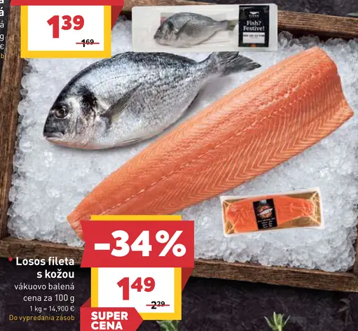 Losos fileta s kožou vákuovo balená
